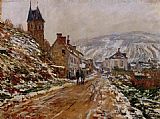 Road Canvas Paintings - The Road in Vetheuil in Winter